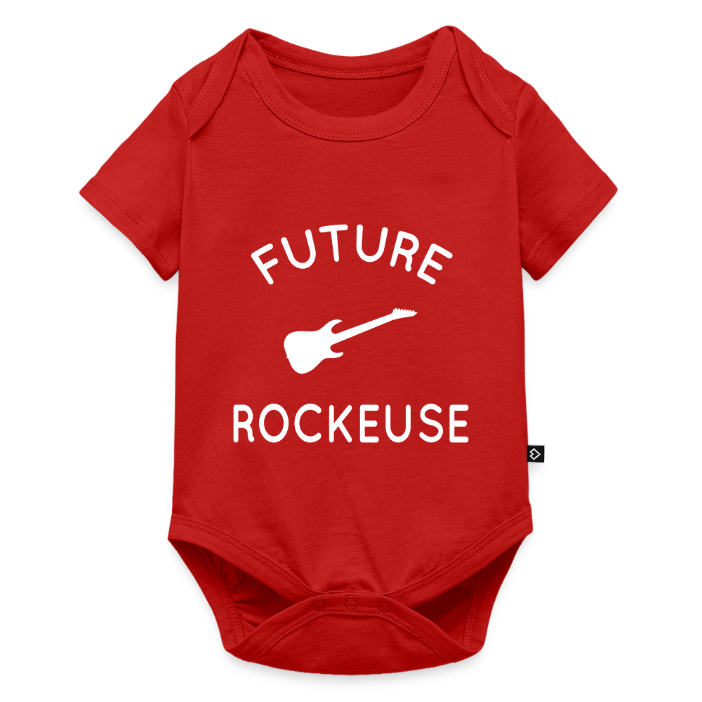 Body Bébé bio manches courtes - Future rockeuse - rouge