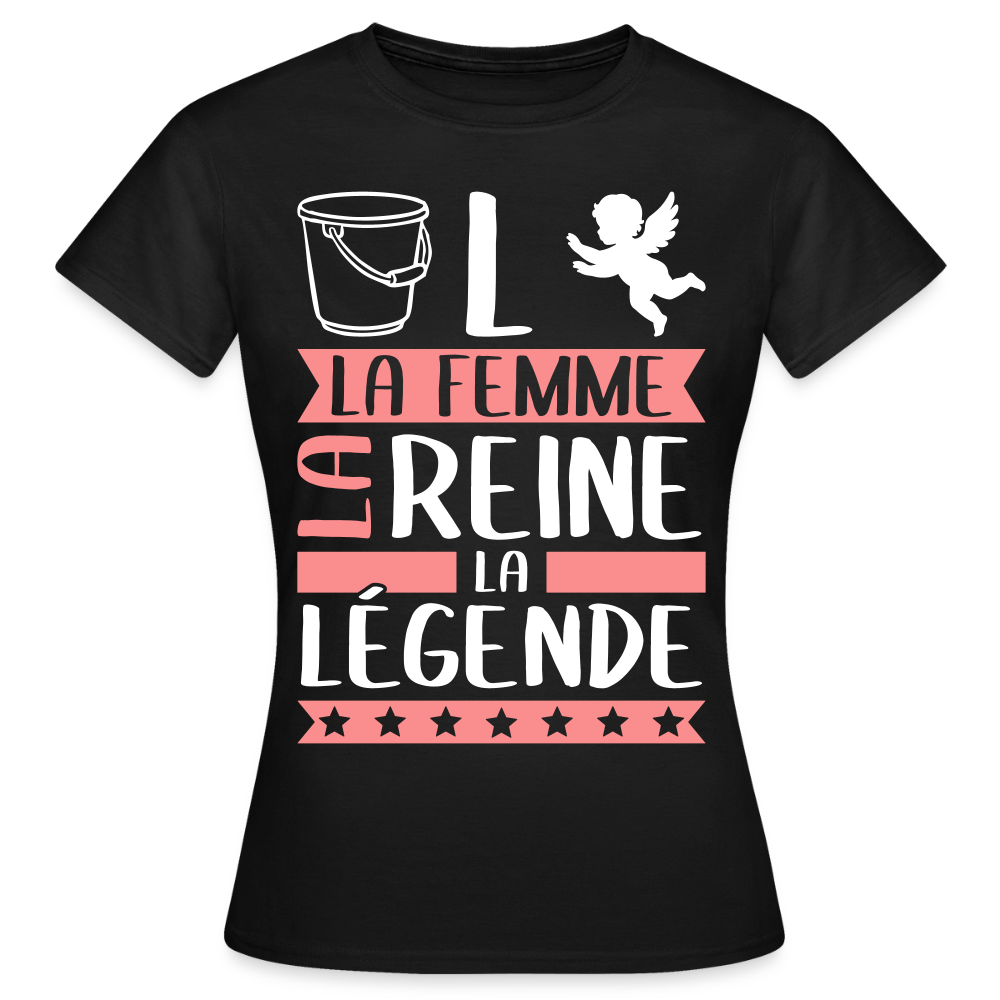 T-shirt femme Solange rébus – La femme, la reine, la légende - noir