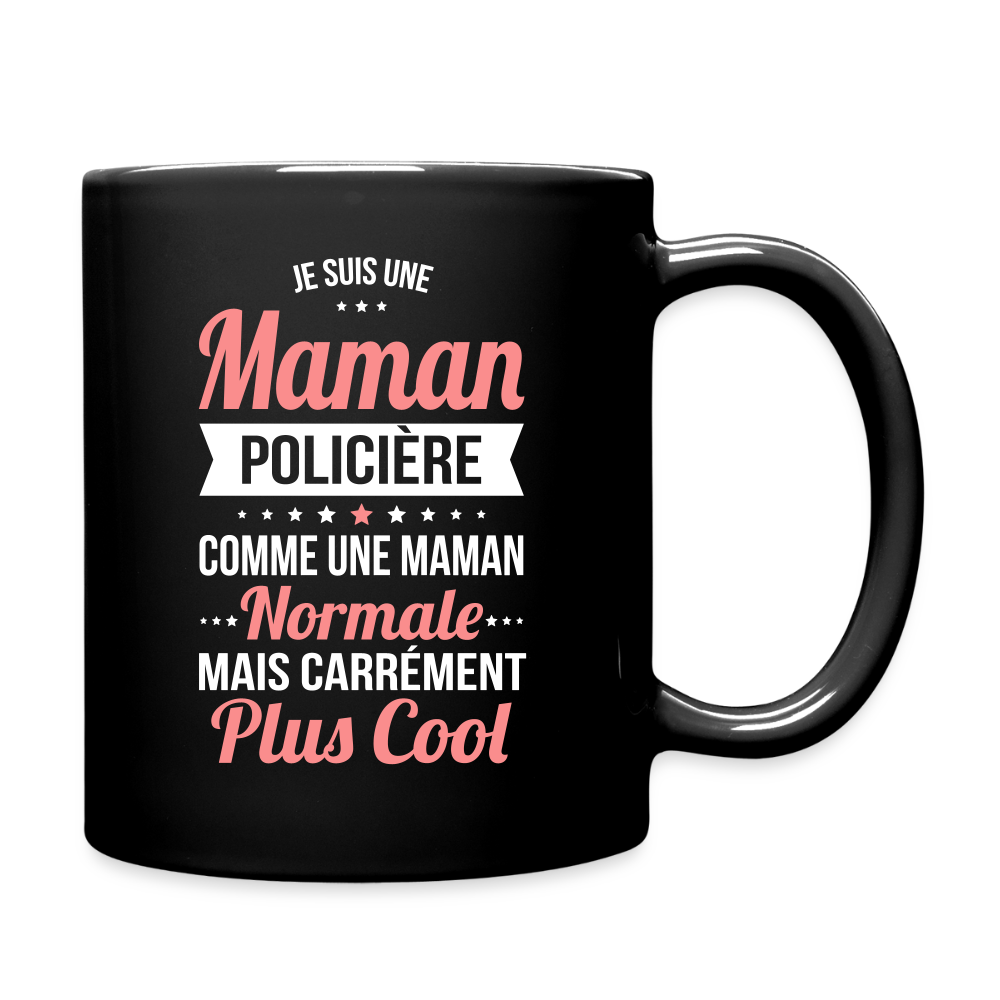 Mug uni - Maman policière plus cool - noir