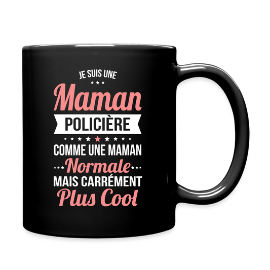 Mug uni - Maman policière plus cool - noir