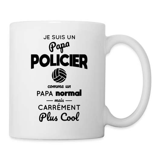 Mug blanc - Papa policier plus cool - blanc
