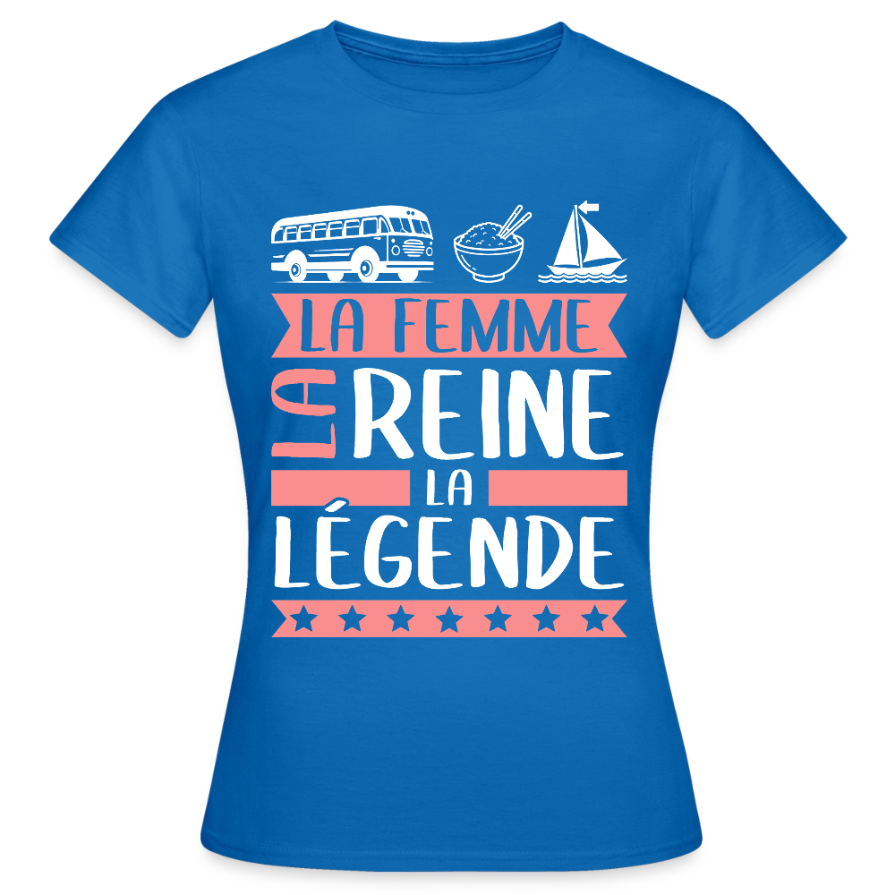 T-shirt femme Karima rébus – La femme, la reine, la légende - bleu royal