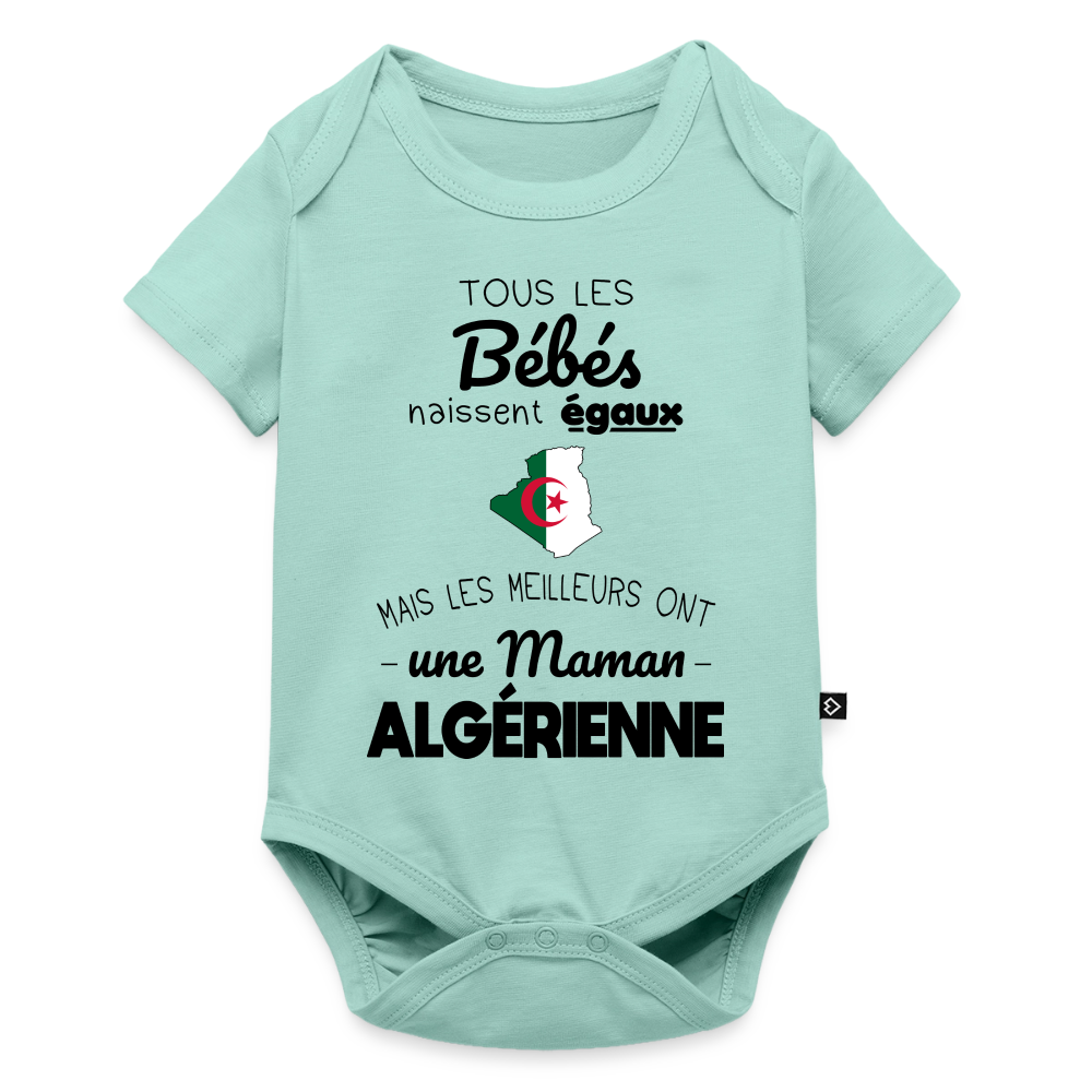 Body Bébé bio manches courtes - Les Meilleurs Ont Une Maman Algérienne - menthe 