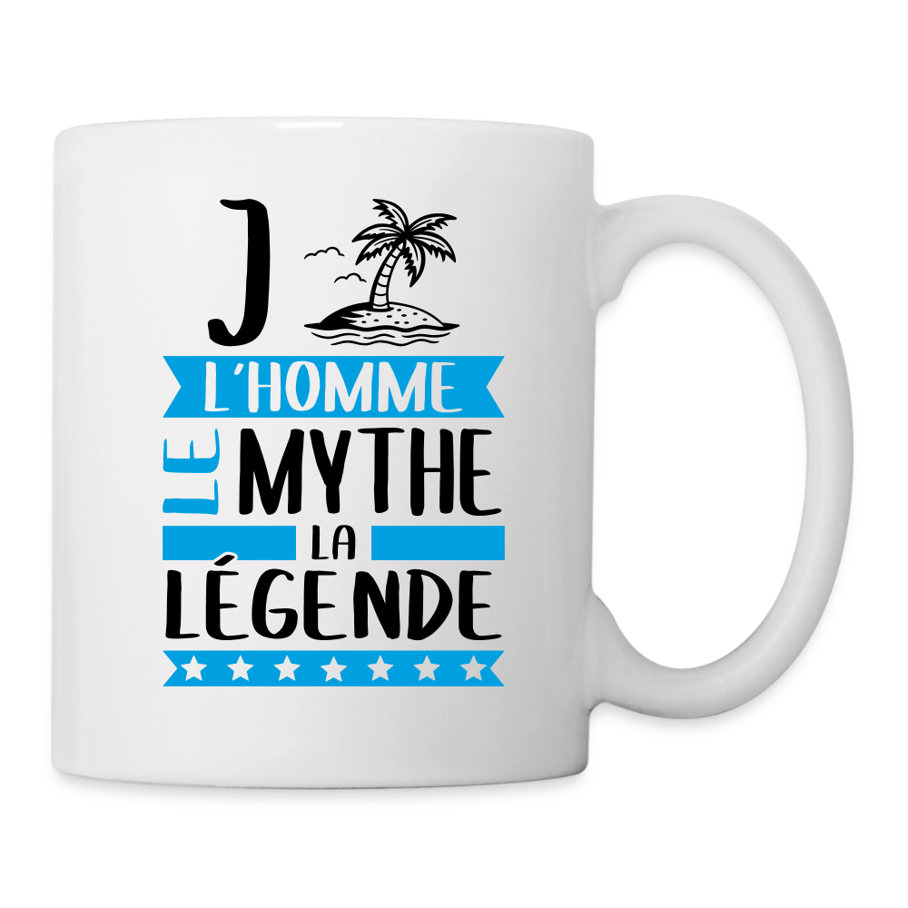 Mug blanc Gilles en rébus – L’homme, le mythe, la légende - blanc