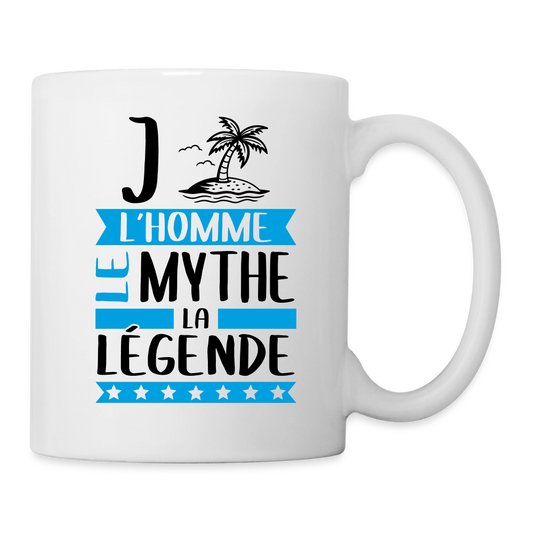 Mug blanc Gilles en rébus – L’homme, le mythe, la légende - blanc