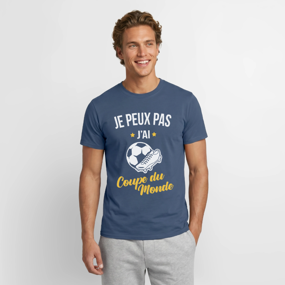 T-shirt Homme - Je peux pas j'ai Coupe du Monde - denim foncé