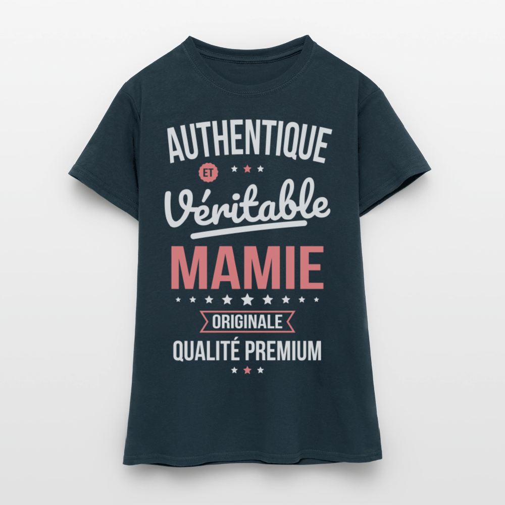 T-shirt Femme - Authentique et véritable Mamie - marine