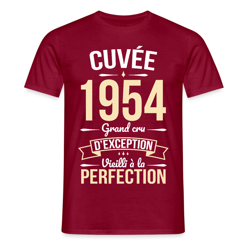 T-shirt Homme - Anniversaire 71 Ans - Cuvée 1954 - rouge brique