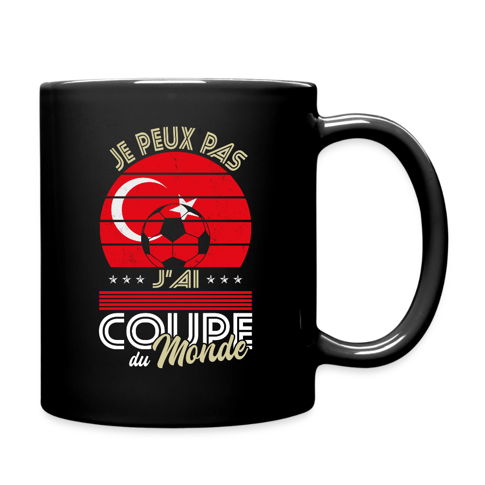Mug uni - Je peux pas j'ai Coupe du Monde - Turquie - noir