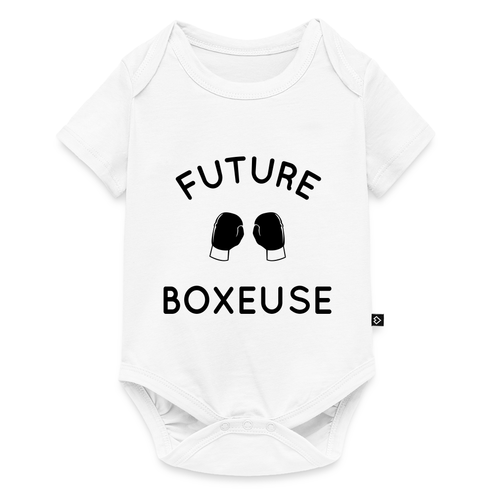Body Bébé bio manches courtes - Future boxeuse - blanc