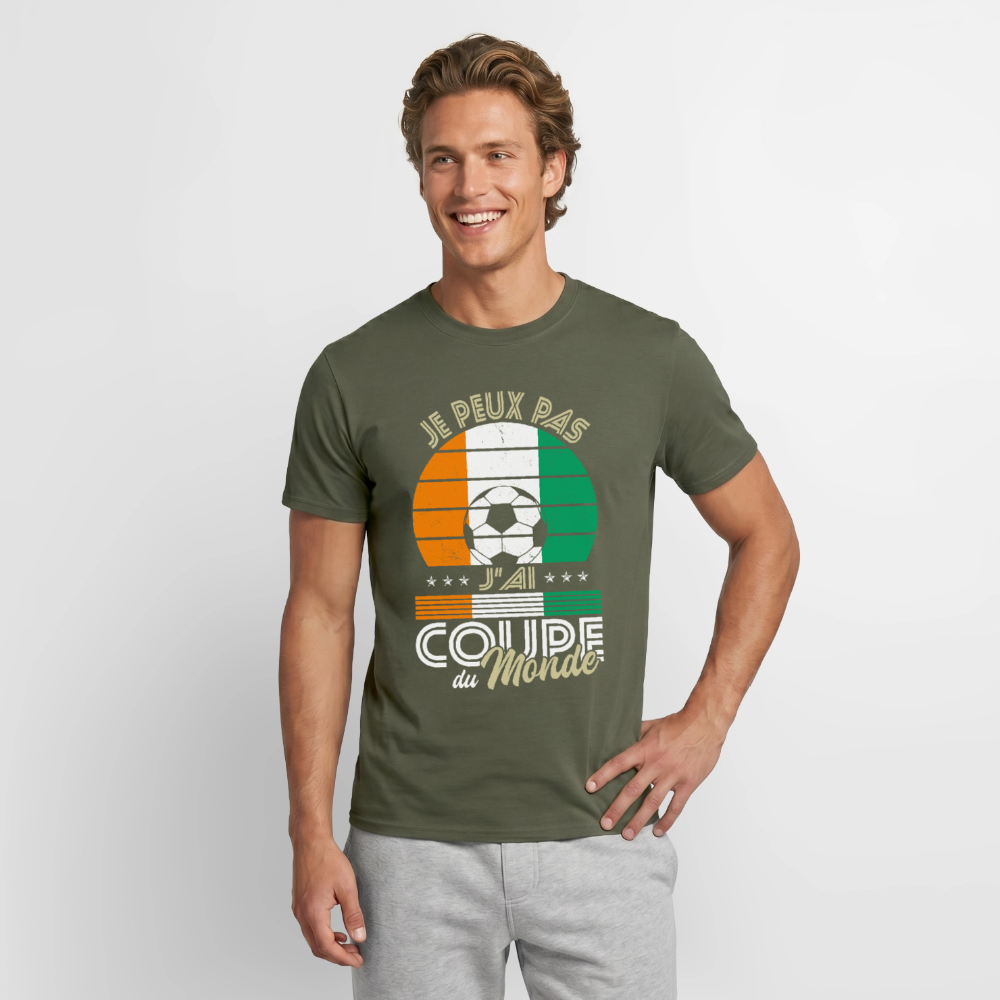 T-shirt Homme - Je peux pas j'ai Coupe du Monde - Côte d’Ivoire - vert militaire