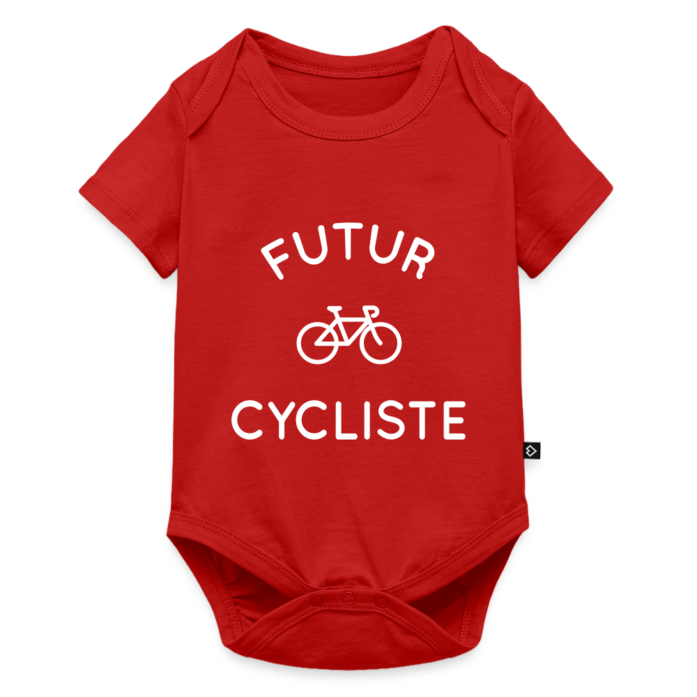 Body Bébé bio manches courtes - Futur cycliste - rouge