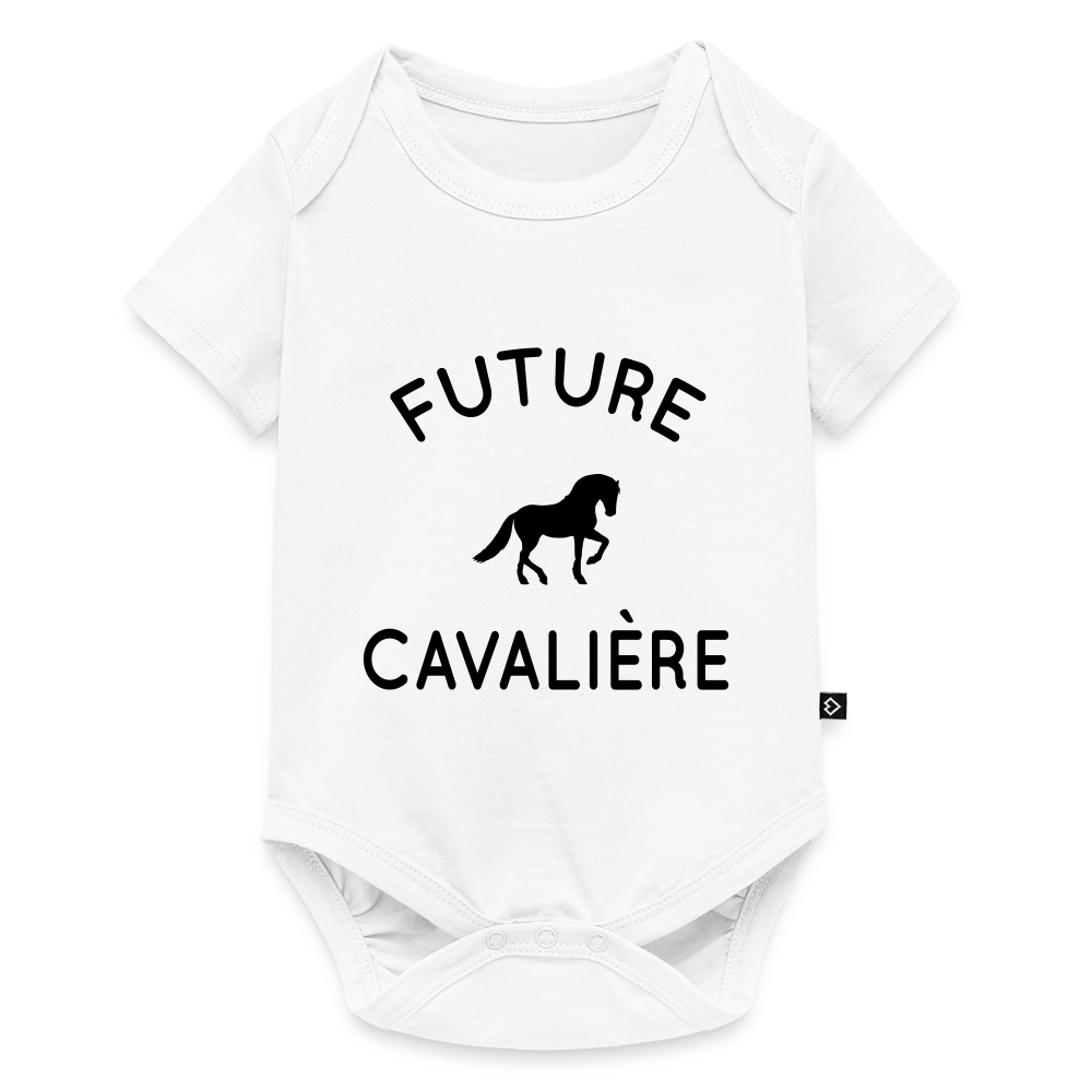Body Bébé bio manches courtes - Future cavalière - blanc