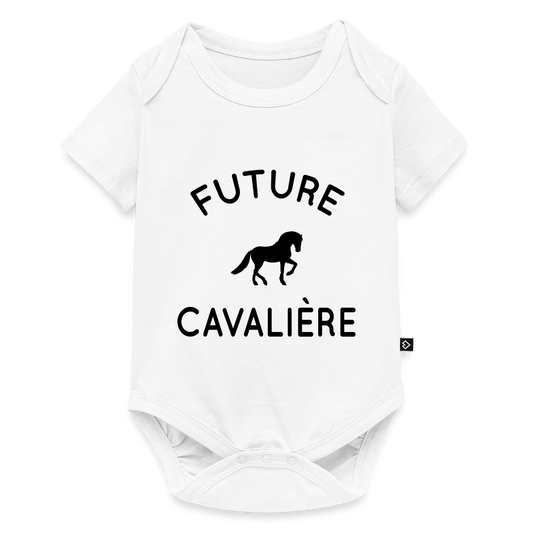 Body Bébé bio manches courtes - Future cavalière - blanc