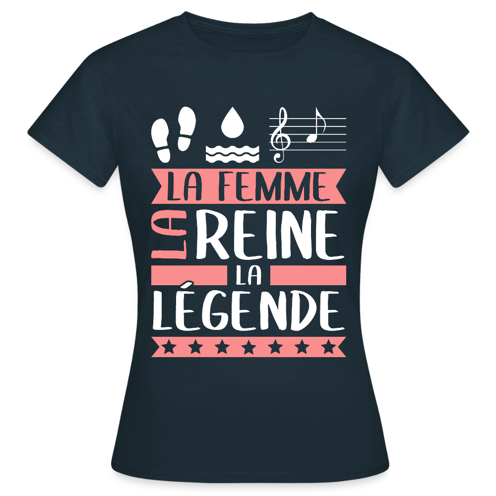 T-shirt femme Paola rébus – La femme, la reine, la légende - marine