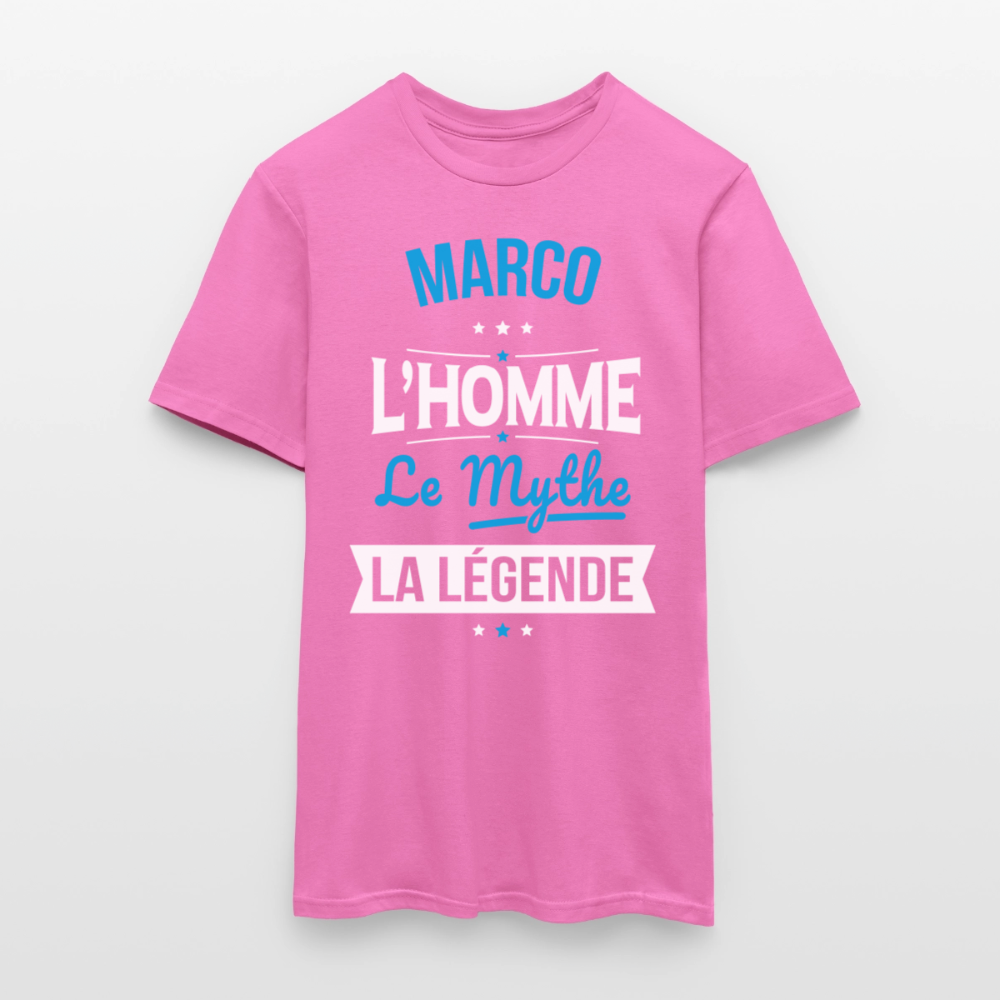 T-shirt Marco l’homme le mythe la légende – Cadeau original homme - rose