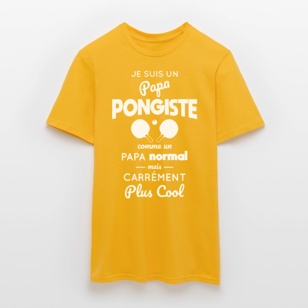 T-shirt Homme - Papa pongiste plus cool - jaune