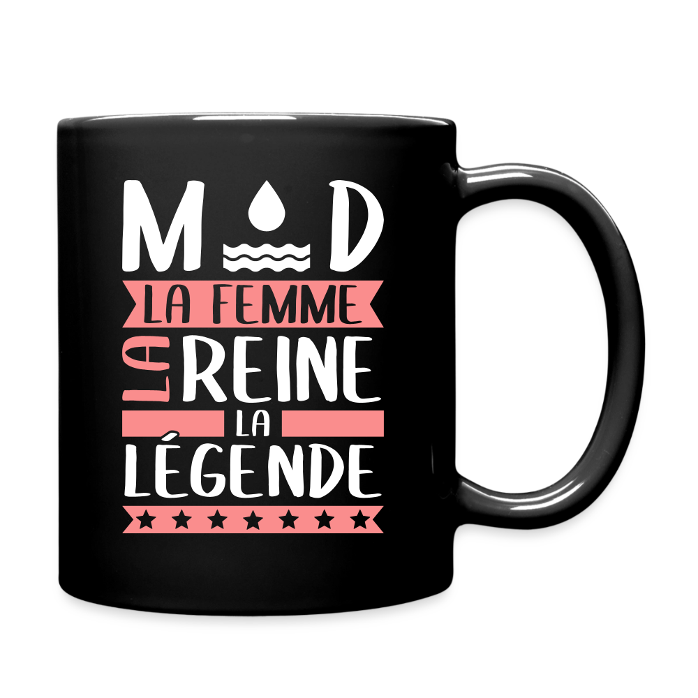 Mug uni Maud rébus – La femme, la reine, la légende - noir