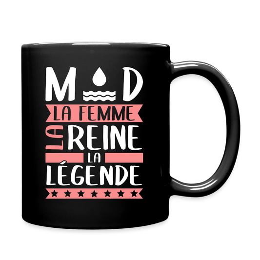 Mug uni Maud rébus – La femme, la reine, la légende - noir
