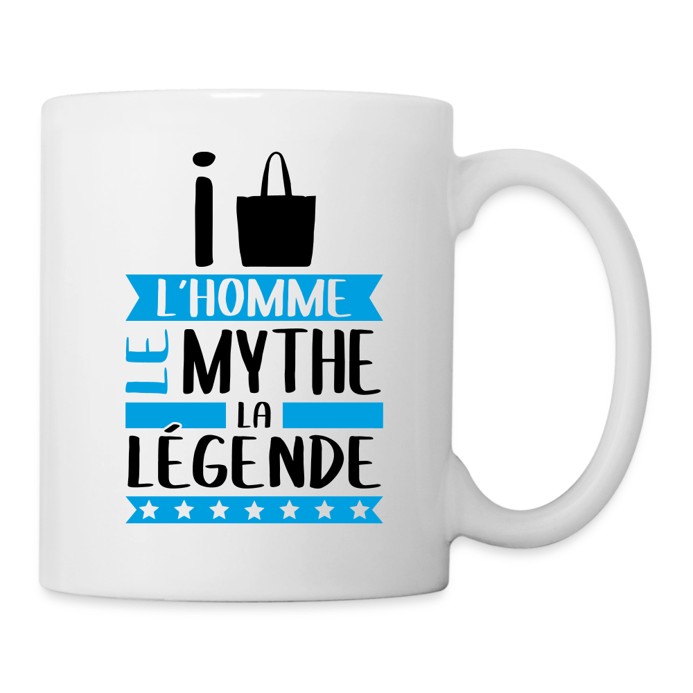 Mug blanc Isaac rébus – L’homme, le mythe, la légende - blanc