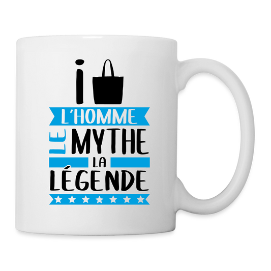 Mug blanc Isaac rébus – L’homme, le mythe, la légende - blanc