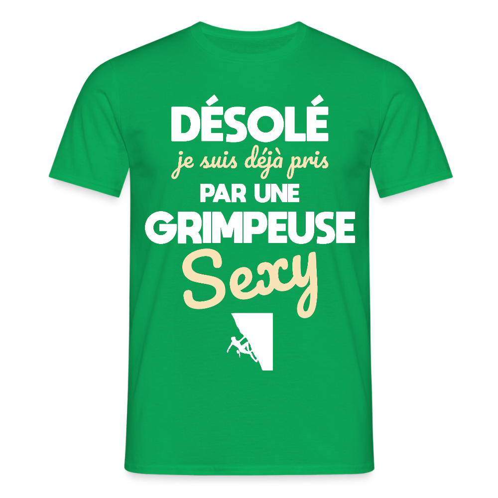 T-shirt Homme - Je suis pris par une grimpeuse sexy - vert