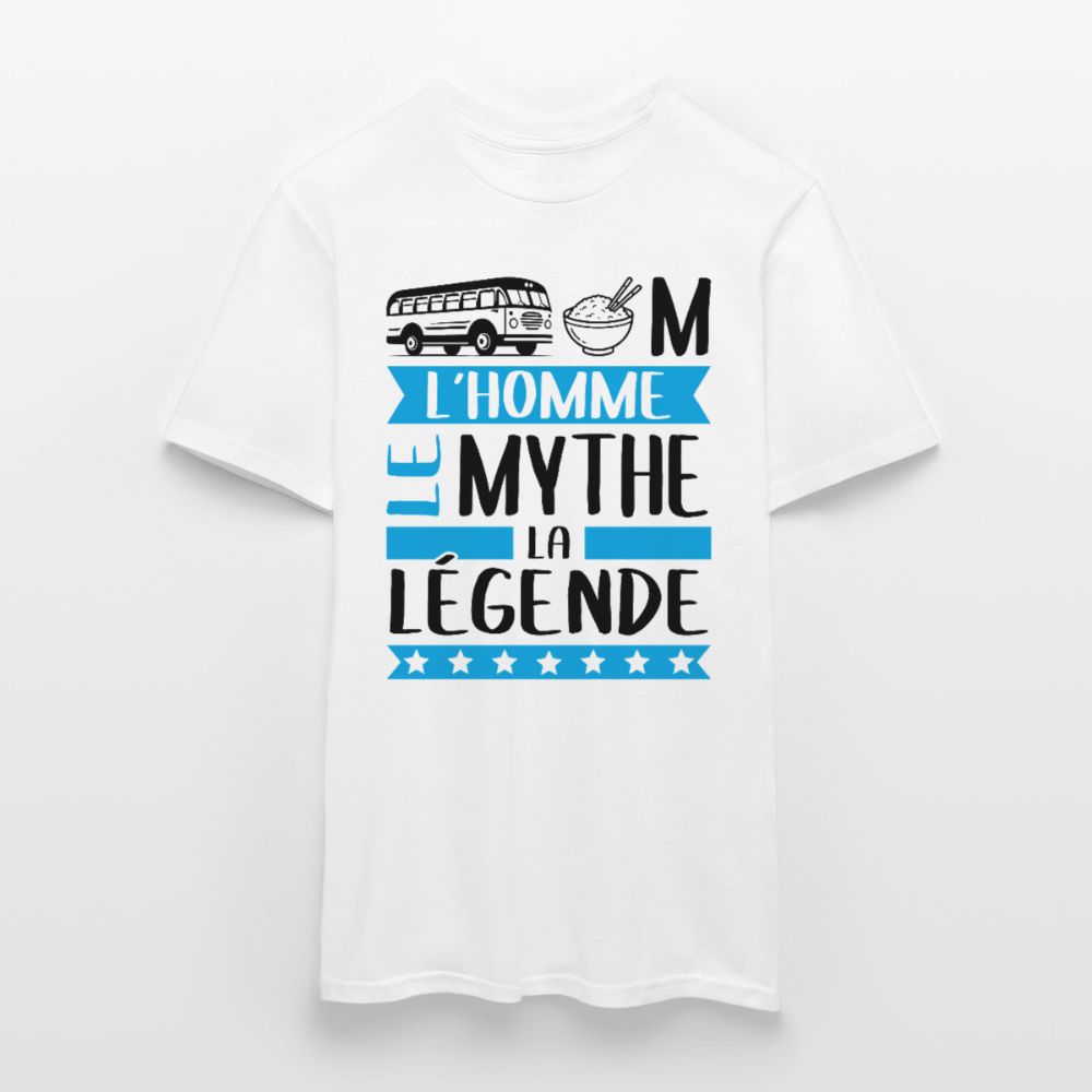 T-shirt homme coloris clair Karim en rébus – L’homme, le mythe, la légende - blanc