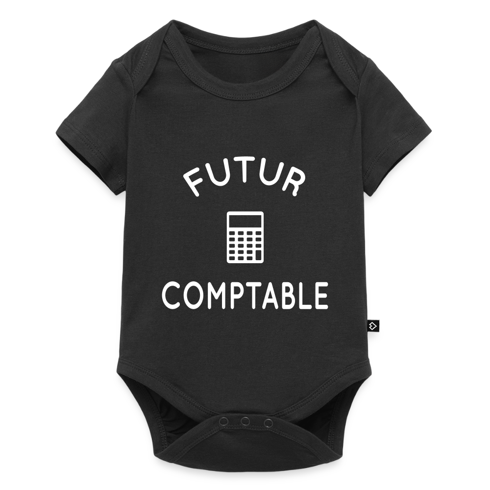 Body Bébé bio manches courtes - Futur comptable - noir