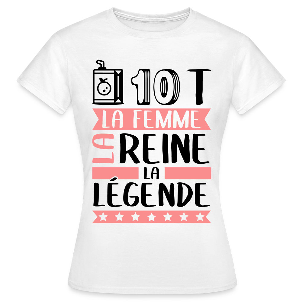 T-shirt femme coloris clair Judith rébus – La femme, la reine, la légende - blanc