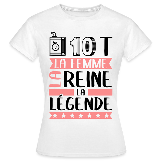 T-shirt femme coloris clair Judith rébus – La femme, la reine, la légende - blanc