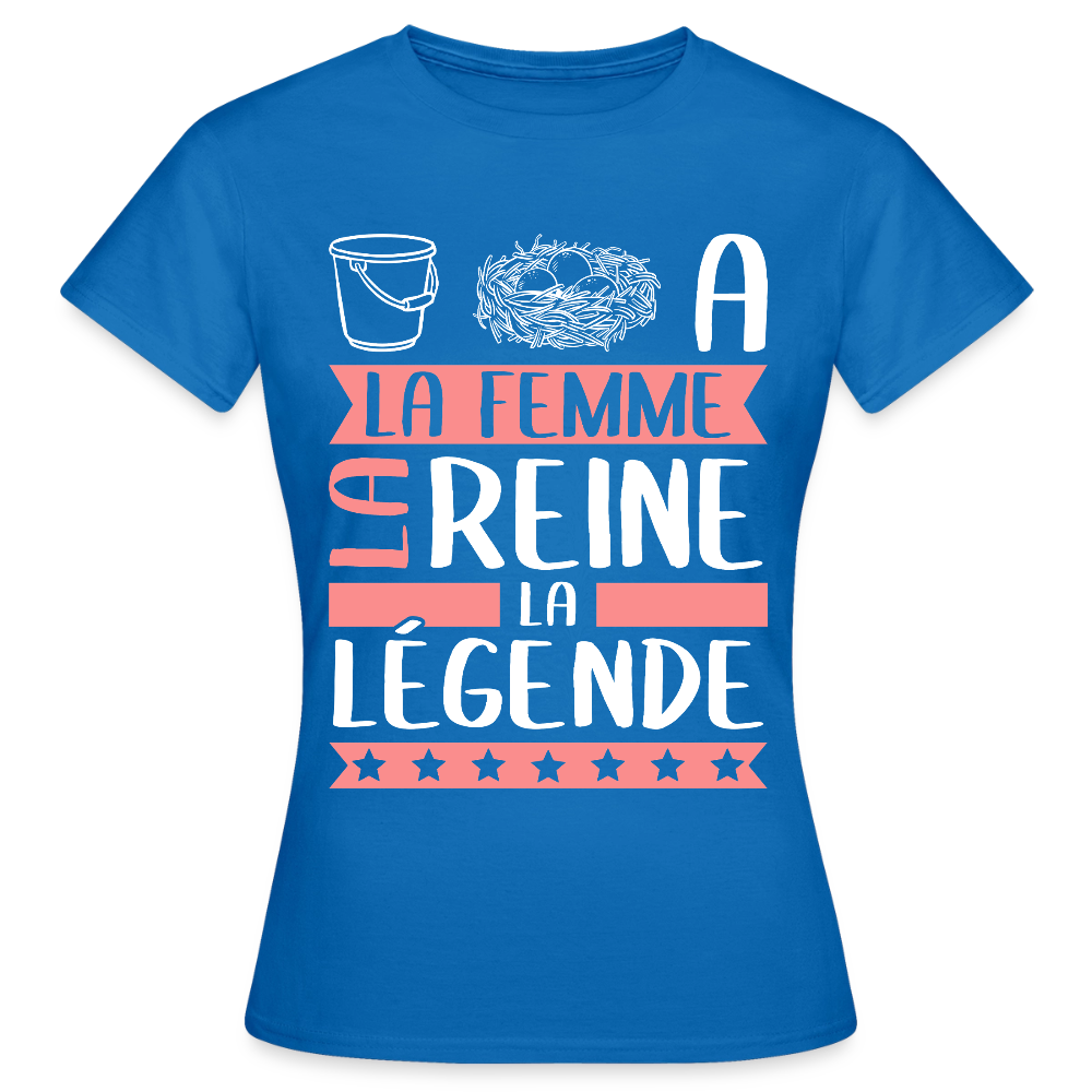 T-shirt femme Sonia rébus – La femme, la reine, la légende - bleu royal