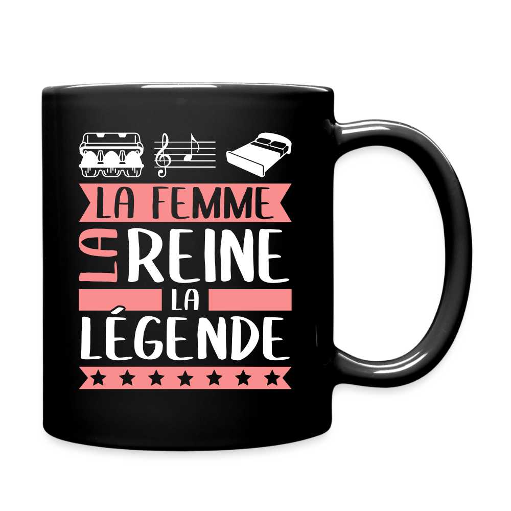 Mug uni Eulalie rébus – La femme, la reine, la légende - noir