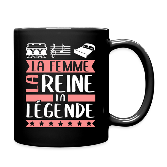 Mug uni Eulalie rébus – La femme, la reine, la légende - noir