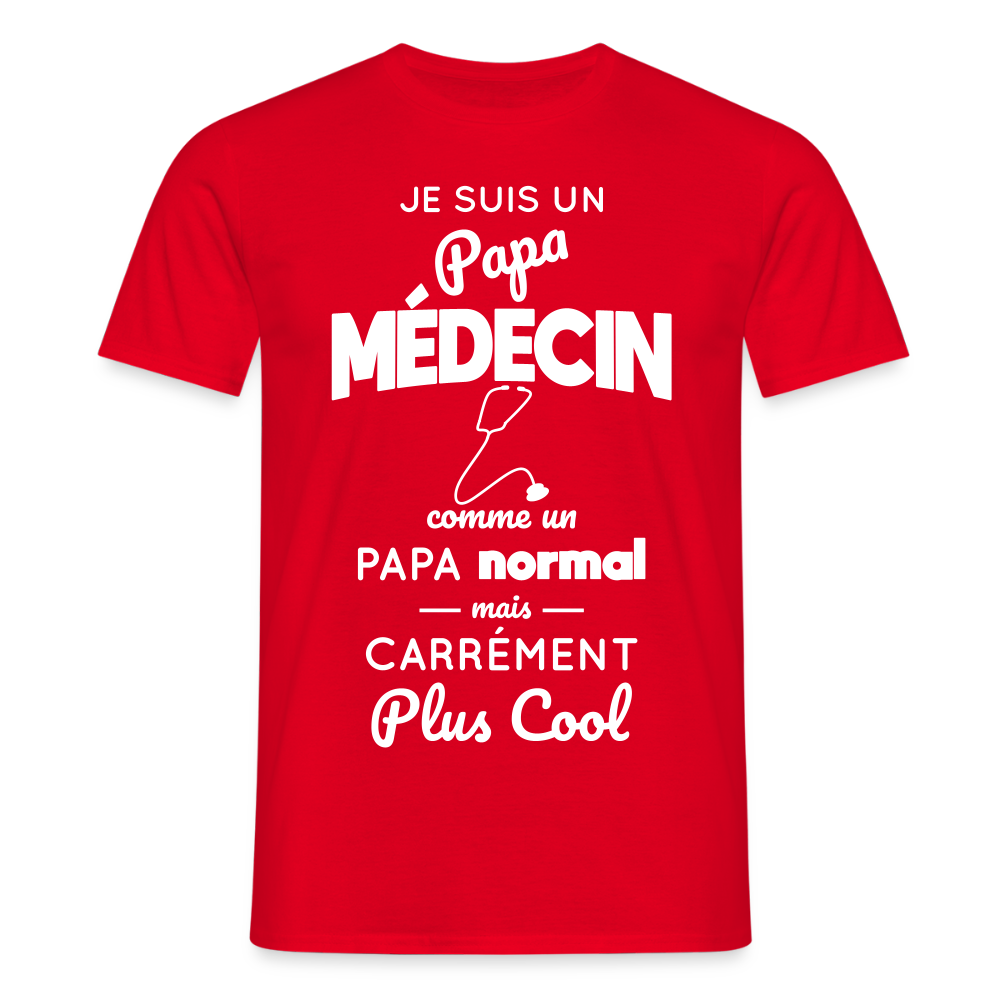T-shirt Homme - Papa médecin plus cool - rouge
