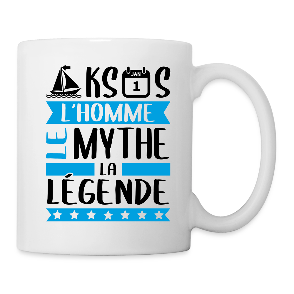 Mug blanc Maxence rébus – L’homme, le mythe, la légende - blanc