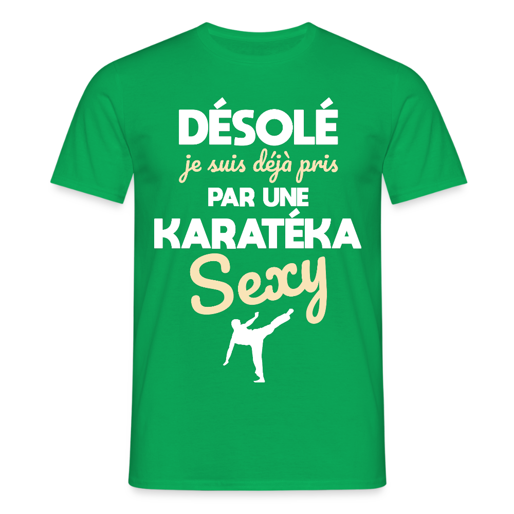 T-shirt Homme - Je suis pris par une karatéka sexy - vert