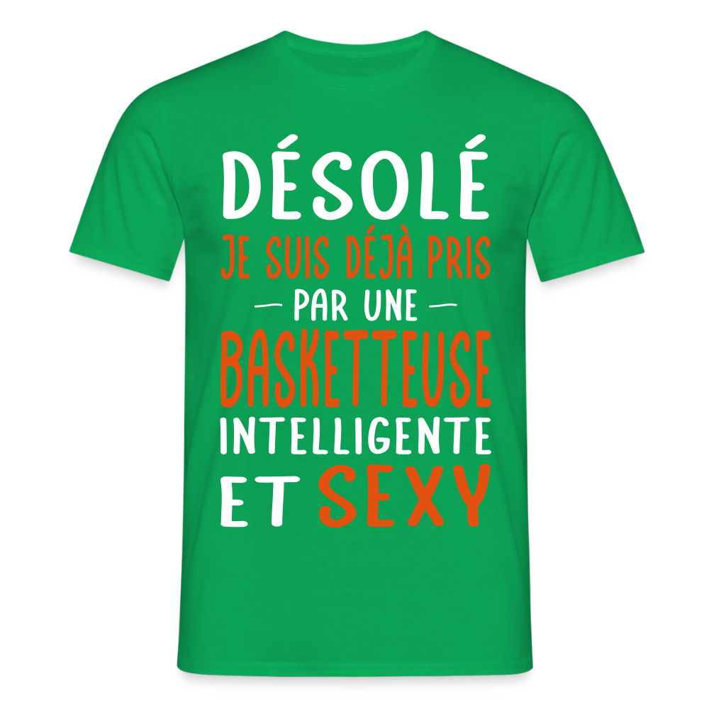 T-shirt Homme - Je suis déjà pris par une basketteuse intelligente et sexy - vert