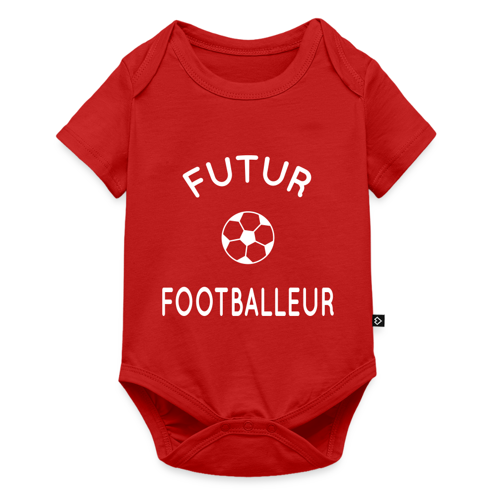 Body Bébé bio manches courtes - Futur footballeur - rouge