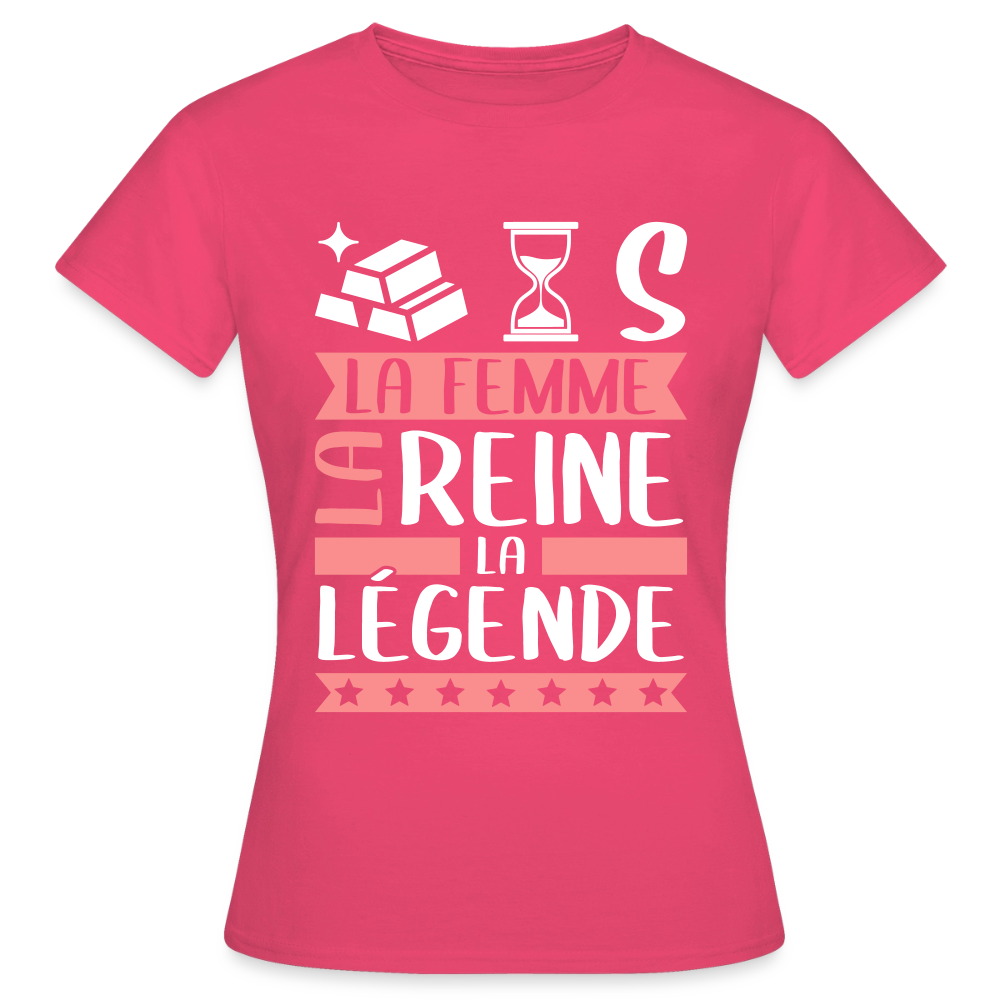 T-shirt femme Hortense rébus – La femme, la reine, la légende - rose azalée