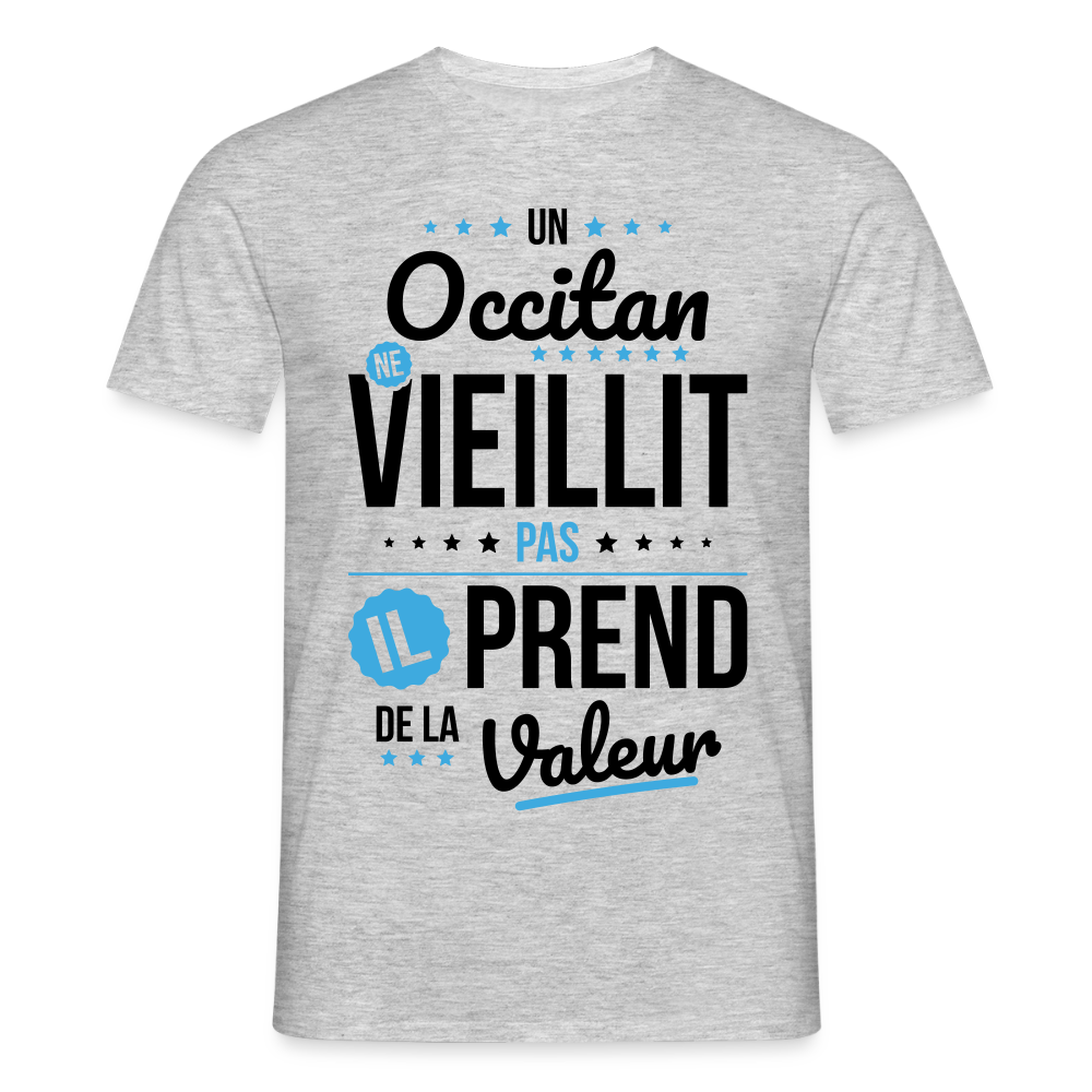 T-shirt Homme - Un Occitan ne vieillit pas - gris chiné