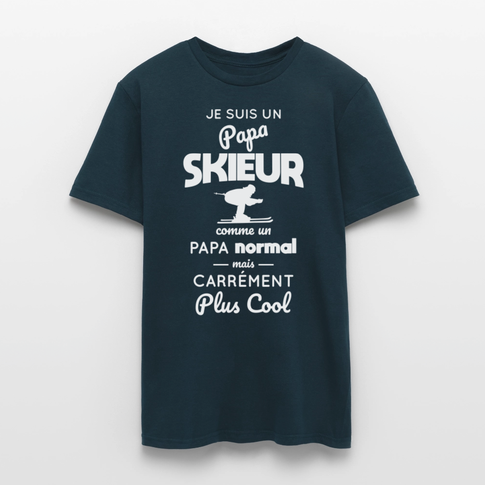 T-shirt Homme - Papa skieur plus cool - marine