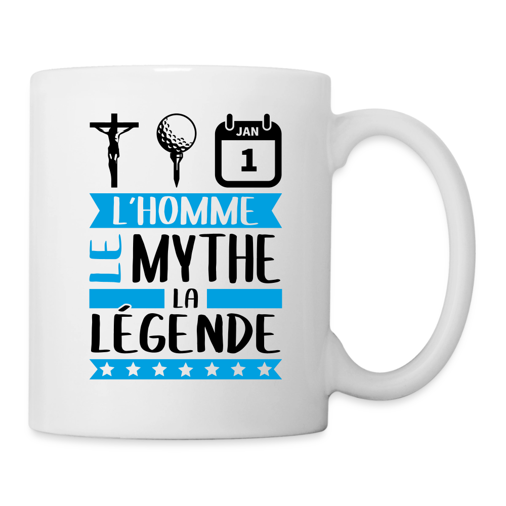 Mug blanc Christian rébus – L’homme, le mythe, la légende - blanc
