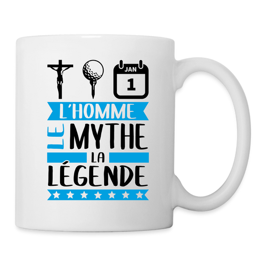 Mug blanc Christian rébus – L’homme, le mythe, la légende - blanc