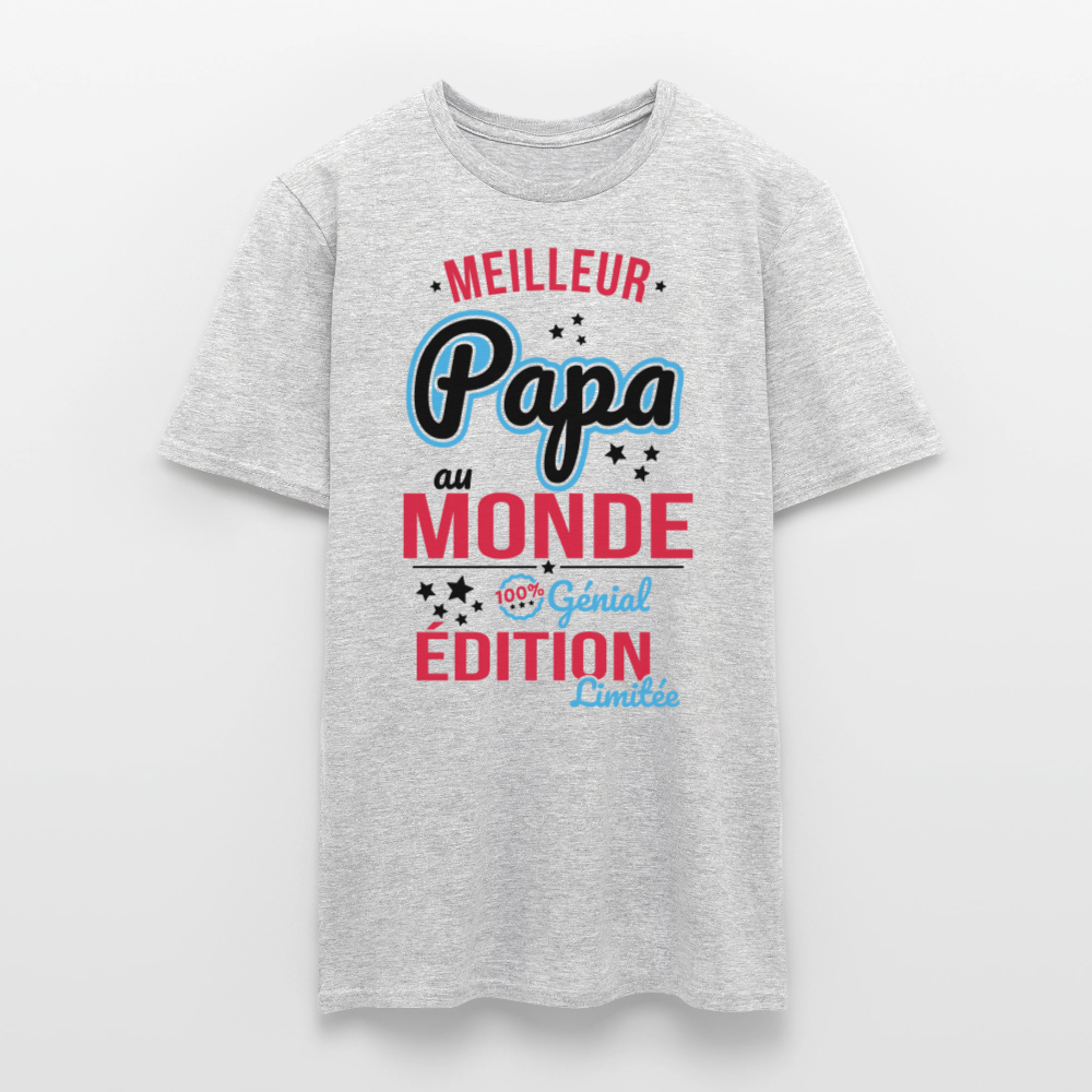 T-shirt Homme - Meilleur Papa au monde - gris chiné