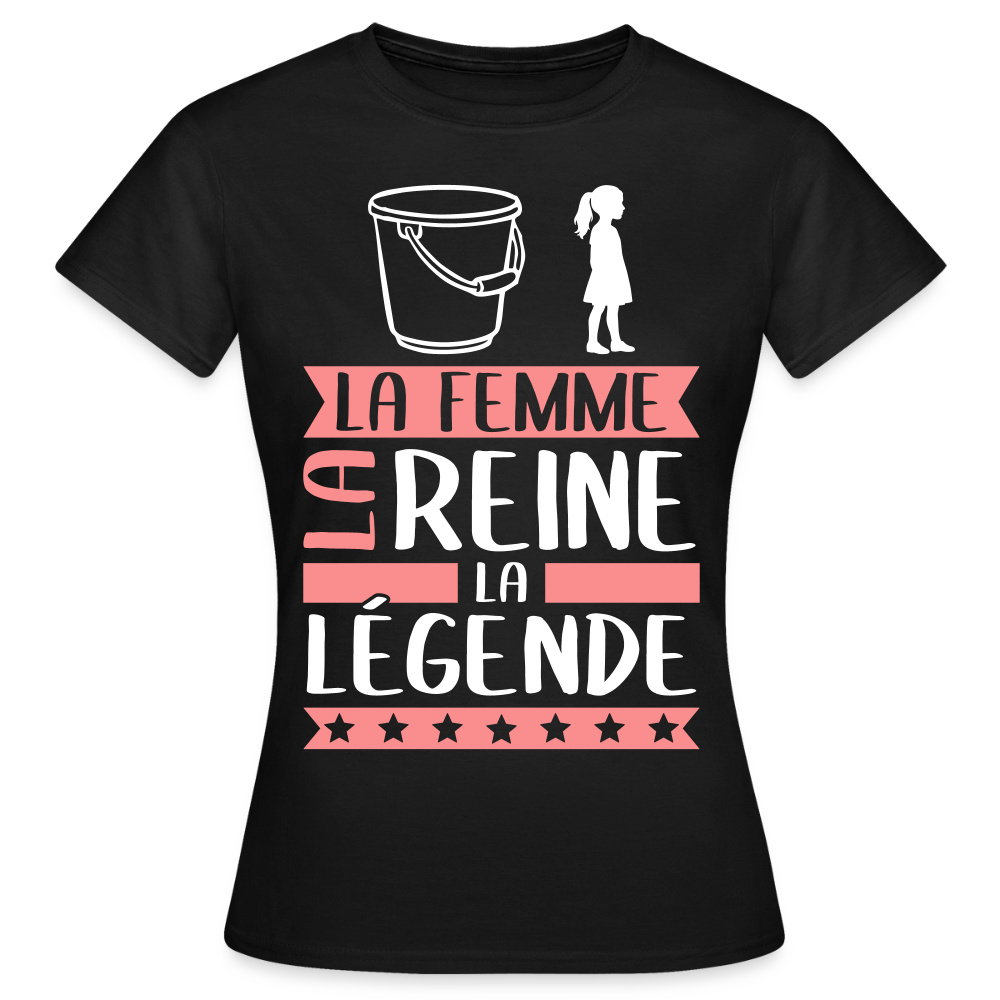 T-shirt femme Sophie rébus – La femme, la reine, la légende - noir