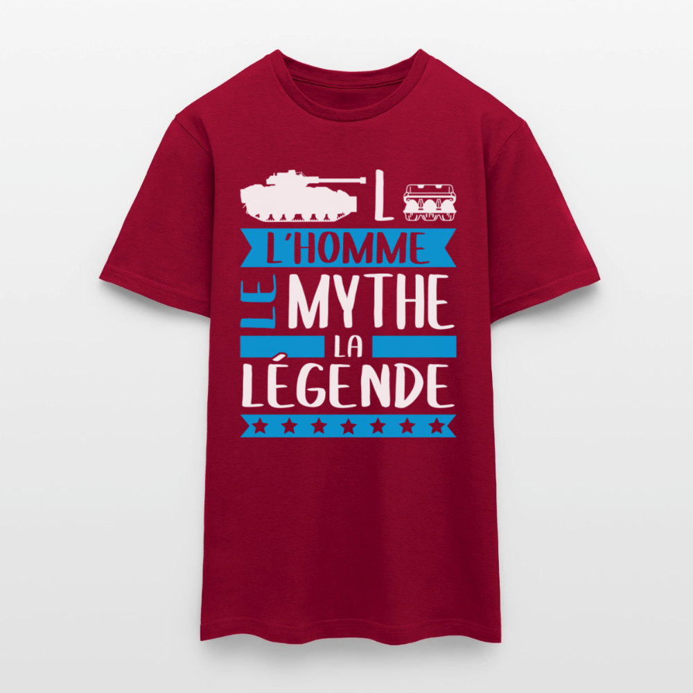 T-shirt homme Charles rébus – L’homme, le mythe, la légende - rouge brique