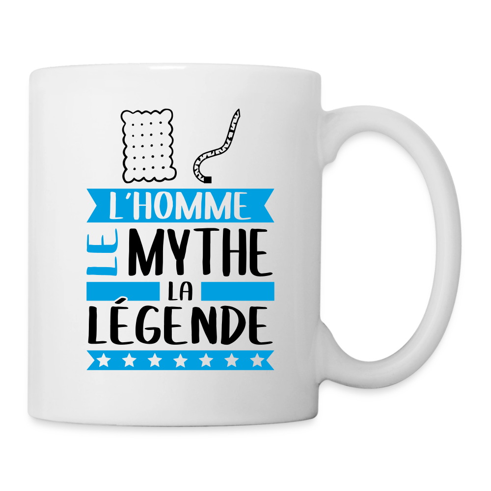 Mug blanc Luc rébus – L’homme, le mythe, la légende - blanc