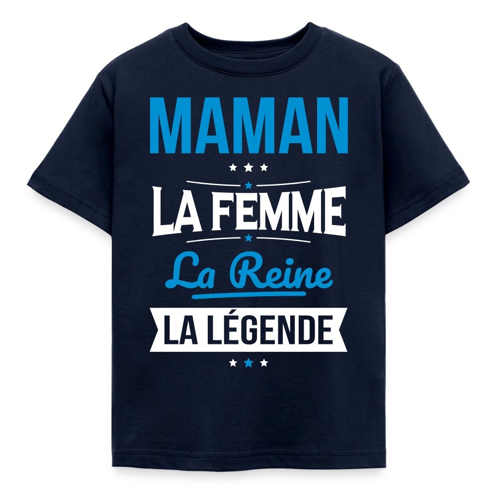 T-shirt enfant - Maman, femme, reine, légende - marine