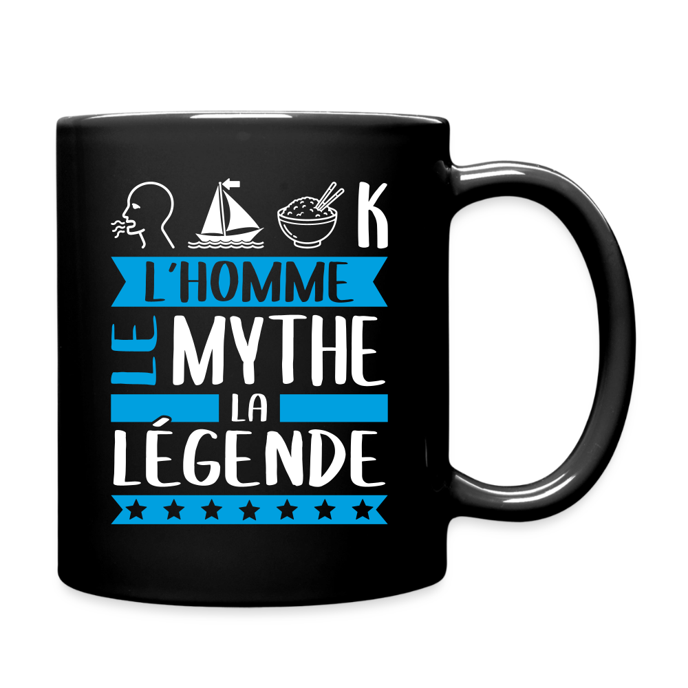 Mug uni Romaric rébus – L’homme, le mythe, la légende - noir