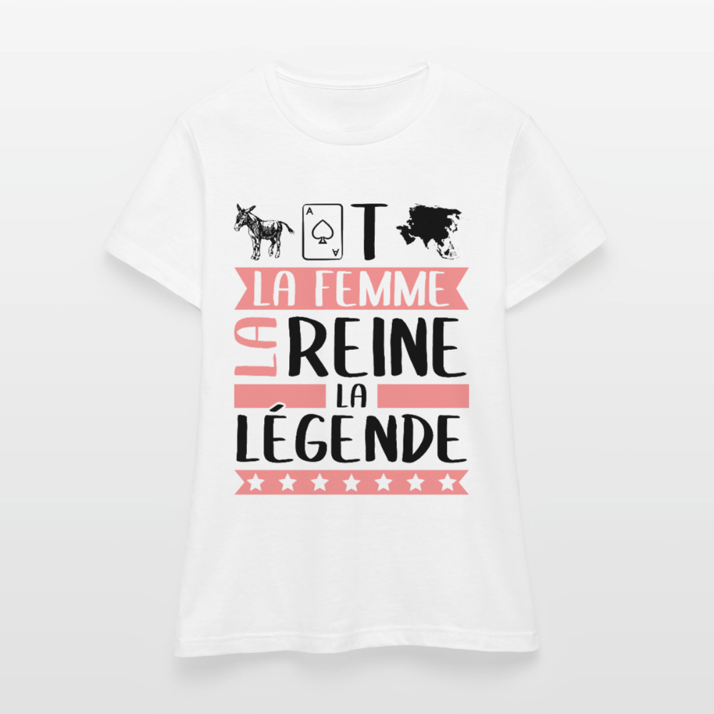 T-shirt femme coloris clair Anastasie rébus – La femme, la reine, la légende - blanc